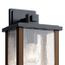 Marimount 12.75" 1 Light Outdoor Wall Light w/ Clear Ribbed Glass (Black)