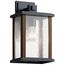 Marimount 12.75" 1 Light Outdoor Wall Light w/ Clear Ribbed Glass (Black)