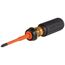 Flip-Blade Insulated Screwdriver, 2-in1, Ph Bit #2, Sl Bit 1/4"
