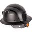 Klein Carbon Fiber Full Brim Hard Hat with Headlamp, Spartan
