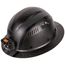 Klein Carbon Fiber Full Brim Hard Hat with Headlamp, Spartan
