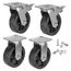 MODbox 6" Utility Cart Caster Replacement Wheel Set (4 Wheels)