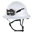 Full Brim Non-Vented Hard Hat w/ Rechargeable Head Lamp, Type 2 Class E (White)
