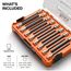 16 Piece Long Hex Bit Socket Set, SAE and Metric