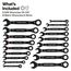 Ratchet Combo Wrench Set, 18 Piece, 69418CG