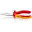 6-1/4" Insulated Long Nose Pliers, Flat Tips