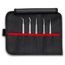 5 Piece Stainless Steel Precision Tweezers Set w/ Tool Roll