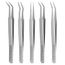 5 Piece Stainless Steel Precision Tweezers Set w/ Tool Roll