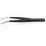 4-3/4" Stainless Steel Positioning Tweezers w/ ESD Coating, Wide Tips, 35-Degree Angle