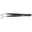 4-3/4" Stainless Steel Positioning Tweezers w/ ESD Coating, Wide Tips, 35-Degree Angle