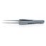 3-1/2" Premium Stainless Steel Precision Tweezers w/ ESD Rubber Handles, Needle-Point Tips