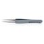 4" Premium Stainless Steel Precision Tweezers w/ ESD Rubber Handles, Pointed Tips