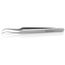 4-1/2" Stainless Steel Gripping Tweezers, Needle-Point Tips, 35-Degree Angle
