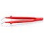 6" Stainless Steel Insulated Gripping Tweezers, 30-Degree Angle