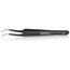 4-3/4" Stainless Steel Gripping Tweezers w/ ESD Coating, Needle-Point Tips, 35-Degree Angle