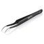 4-3/4" Stainless Steel Gripping Tweezers w/ ESD Coating, Needle-Point Tips, 35-Degree Angle