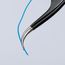 4-3/4" Stainless Steel Gripping Tweezers w/ ESD Coating, Needle-Point Tips, 35-Degree Angle