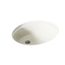 19-1/4" Oval Undermount Bathroom Sink w/ Glazed Underside, No Overflow (Biscuit), K-2210-G-96