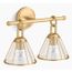 Terret 2-Light Sconce (Brushed Moderne Brass), 27742-SC02-2GL