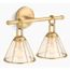 Terret 2-Light Sconce (Brushed Moderne Brass), 27742-SC02-2GL