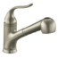 Coralais Single-Control Pullout Spray Kitchen Sink Faucet With Color-Matched Sprayhead And Lever Handle - Vibrant Brushed Nickel