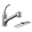 Coralais Single-Control Pullout Spray Kitchen Sink Faucet With Color-Matched Sprayhead And Loop Handle - Brushed Chrome
