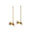 Pair 3/8" Npt Angle Supplies w/ Stop, Cross Handle, Annealed Vertical Tube (Brushed Brass), K-7605-P-2MB