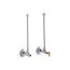 Pair 1/2" Npt Angle Supplies w/ Loose-Key Stop, Annealed Vertical Tube (Polished Chrome), K-7608-CP