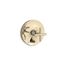 Purist Rite-Temp Valve Trim w/ Push-Button Diverter, Cross Handle (French Gold), K-T14501-3-AF