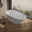 Brazn 66" x 35" Oval Freestanding Bathtub with Center Toe-Tap Drain (White)
