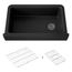 Cairn Undermount Single-Bowl Farmhouse Kitchen Sink (Matte Black), K-25784-CM1