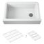 Cairn 34" Undermount Single-Bowl Farmhouse Kitchen Sink w/ Fluted Design (Matte White), K-25788-CM6
