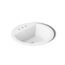 19" Round Drop-In Bathroom Sink (White), K-2714-4-0