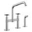 Billet Two-Hole Bridge Kitchen Sink Faucet w/ Side Sprayer (Polished Chrome), K-28665-3-CP