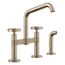Billet Two-Hole Bridge Kitchen Sink Faucet w/ Side Sprayer (Vibrant Brushed Bronze), K-28665-9-BV