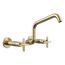 Billet Two-Hole Wall-Mount Bridge Kitchen Sink Faucet (Vibrant French Gold), K-28666-3-AF