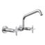 Billet Two-Hole Wall-Mount Bridge Kitchen Sink Faucet (Polished Chrome), K-28666-3-CP