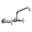 Billet Two-Hole Wall-Mount Bridge Kitchen Sink Faucet (Vibrant Stainless), K-28666-3-VS