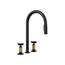 Billet Pull-Down Kitchen Sink Faucet w/ Two-Function Sprayhead (Matte Black w/ Brushed Moderne Brass), K-28671-3-BMB