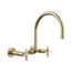Billet Two-Hole Wall-Mount Bridge Kitchen Sink Faucet (Vibrant French Gold), K-28672-3-AF