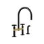 Billet Two-Hole Bridge Kitchen Sink Faucet w/ Side Sprayer (Matte Black w/ Brushed Moderne Brass), K-28673-9-BMB