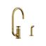 Billet Single-Handle Bar Sink Faucet w/ Two-Function Extended-Reach Spout And Side Sprayer (Vibrant Brushed Moderne Brass), K-28675-3-2MB