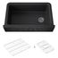 Cairn 34" Undermount Single-Bowl Farmhouse Kitchen Sink w/ Faceted Design (Matte Black), K-29825-CM1