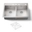 33" Top-/Undermount Double-Bowl Kitchen Sink (Stainless Steel), K-3820-4-NA