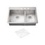 Vault 33" Top-/Undermount Double-Bowl Kitchen Sink (Stainless Steel), K-3823-3-NA
