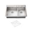 Vault 33" Top-/Undermount Double-Bowl Kitchen Sink (Stainless Steel), K-3823-4-NA