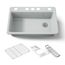 33" Undermount Single-Bowl Workstation Kitchen Sink (Ice Grey), K-5871-5UA3-95