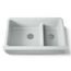 Smart Divide 35-1/2" Undermount Double-Bowl Farmhouse Kitchen Sink w/ Short Apron (Ice Grey), K-6426-95