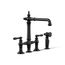 Three-Hole Bridge Kitchen Sink Faucet w/ Side Sprayer (Matte Black), K-76519-4-BL