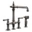 Artifacts Three-Hole Bridge Kitchen Sink Faucet w/ Side Sprayer (Vibrant Titanium), K-76519-4-TT